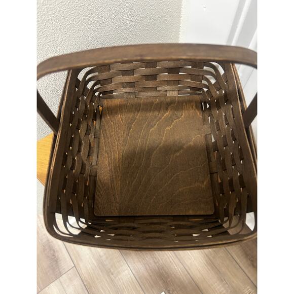 Longaberger Napkin basket Combo Khaki check liner & protector deep brown - Picture 4 of 6